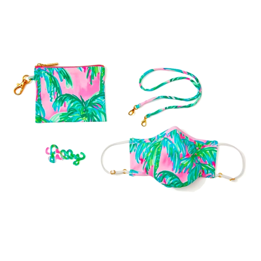 Lilly Pulitzer Chilly Lilly On The Go Mask & Pouch Set
